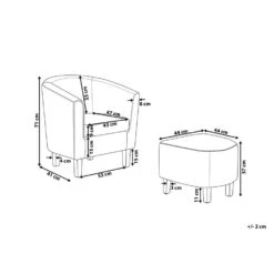 Beliani Cocktailstoel HOLDEN - Grijs Polyester -Leen Bakker Fauteuils 00019541285e4a35b0061cdbae70a4d7 1