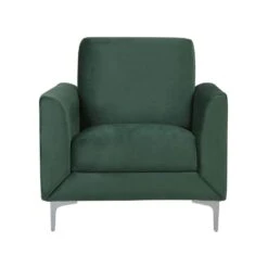 Beliani Fauteuil FENES - Groen Fluweel -Leen Bakker Fauteuils 003e58390d7d433d840918203f66fbc6