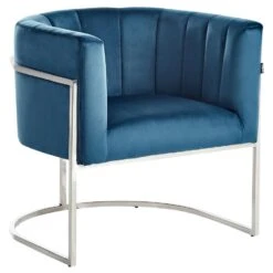 LARVIK - Fauteuil - Blauw - Fluweel -Leen Bakker Fauteuils 00baa44200834b2cac464659c10d94e9