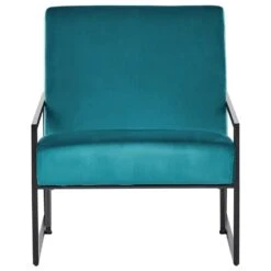 DELARY - Fauteuil - Blauwgroen - Fluweel -Leen Bakker Fauteuils 032e18ec688d4dcdb51682eba43fa22f
