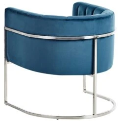 LARVIK - Fauteuil - Blauw - Fluweel -Leen Bakker Fauteuils 04fed205d0ba424687ae3641d9d3a8dc