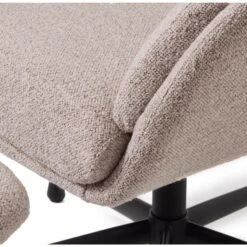 Nordic Home - Stein Relaxfauteuil & Voetbank Set - Bouclé Taupe -Leen Bakker Fauteuils 07946d4b18a440f9ad82d6b1bd6a2a3f