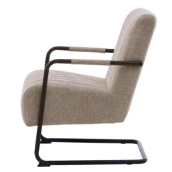 Fauteuil Stof/Metaal Zandkleur - Incl. Armleuning - Trout - Set Van 2 -Leen Bakker Fauteuils 0a95f06e27e14427a1aa029cbd0e26ec