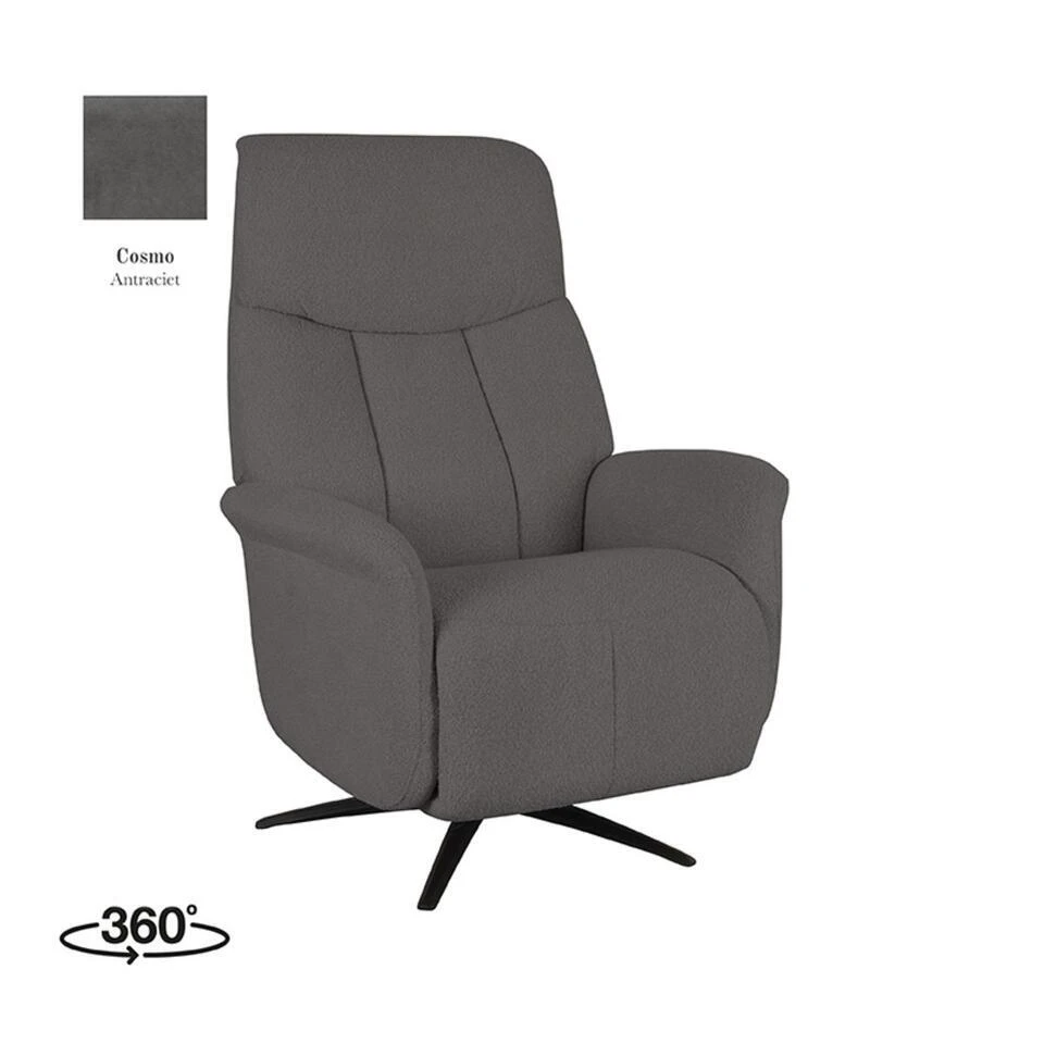 LABEL51 Fauteuil Oslo - Antraciet - Cosmo - Elektrisch - 87x79x112 Cm 3 LABEL51 Fauteuil Oslo - Antraciet - Cosmo - Elektrisch - 87x79x112 Cm - Afbeelding 3