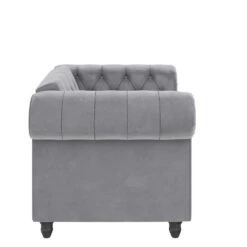 Felix - Fauteuil Chesterfield Lichtgrijze Fluwelen -Leen Bakker Fauteuils 0b2ebc67dbf6439baf8bfc49450ea37e