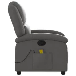 VidaXL - Massagestoel - Grijs - Leer -Leen Bakker Fauteuils 0bb6086f207f4880b506da529f6c3417