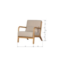 WOOOD Mark Fauteuil - Stof - Naturel - 75x67x82 -Leen Bakker Fauteuils 0e06d933159947319c5250cac8f50392