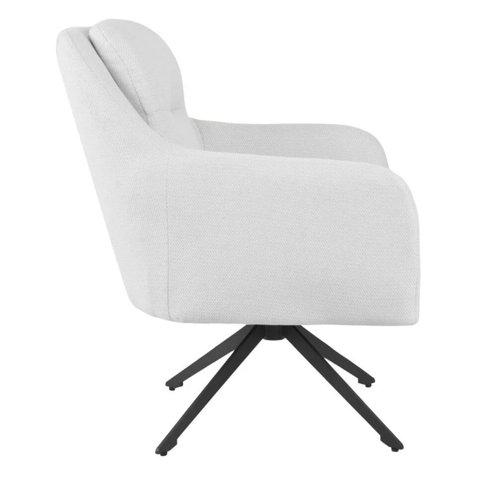Fauteuil Draaibaar - Stof Beige - 75x70x85cm - Matthias 4 Fauteuil Draaibaar - Stof Beige - 75x70x85cm - Matthias - Afbeelding 4