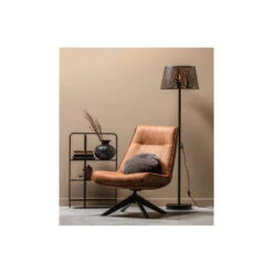 WOOOD Draaifauteuil Skyler - Kunstleer - Cognac - 94x67x85 -Leen Bakker Fauteuils 1000013720 0102