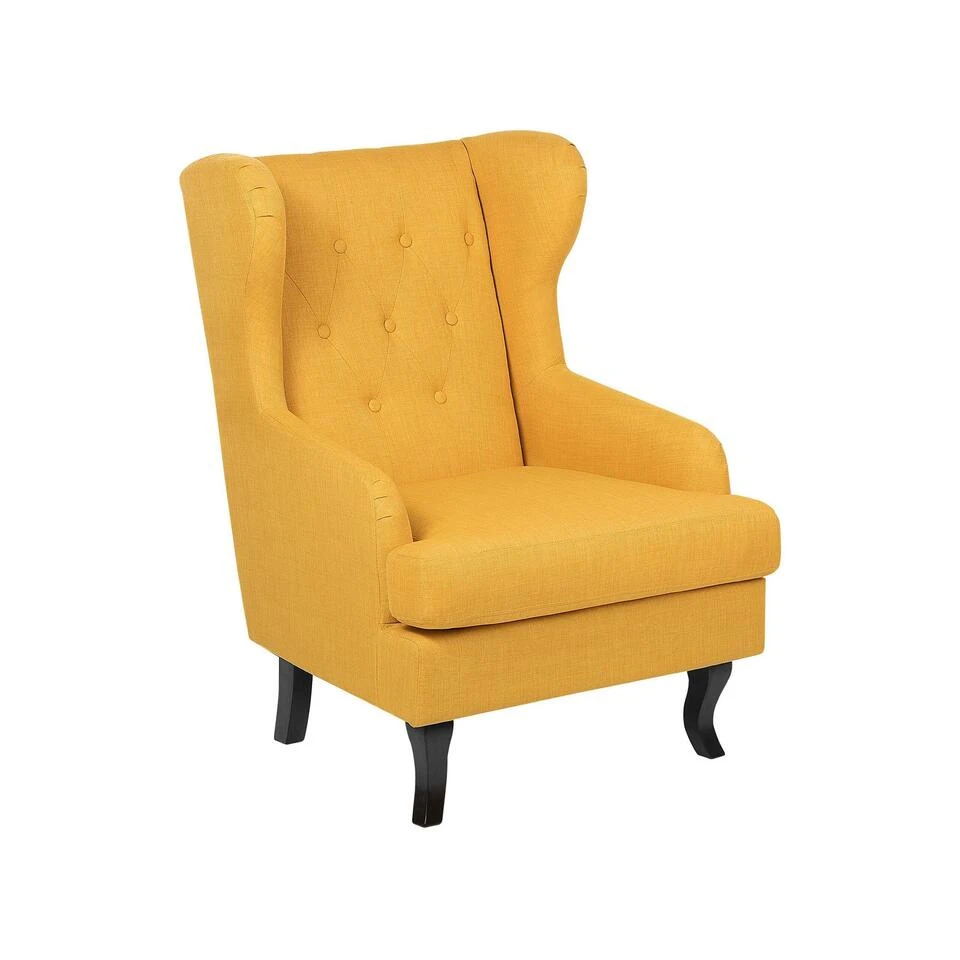 Beliani Fauteuil ALTA - Geel Polyester 1 Beliani Fauteuil ALTA - Geel Polyester