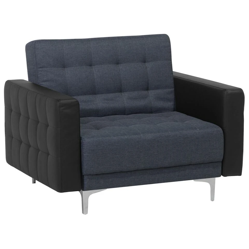 Beliani Fauteuil ABERDEEN - Grijs Polyester 1 Beliani Fauteuil ABERDEEN - Grijs Polyester