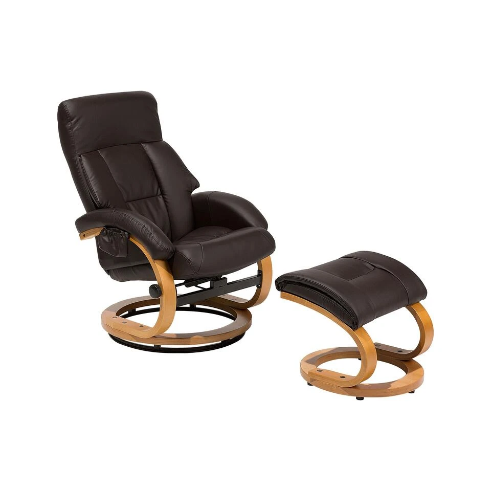 Beliani Massagestoel FORCE - Bruin Kunstleer 1 Beliani Massagestoel FORCE - Bruin Kunstleer