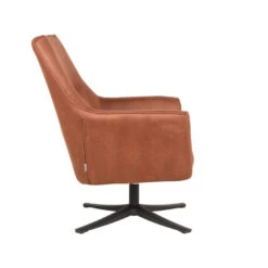 LABEL51 Fauteuil Tod - Cognac - Microfiber -Leen Bakker Fauteuils 1000028406 0102