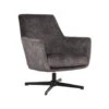 LABEL51 Fauteuil Toby Antraciet Velours