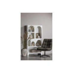 WOOOD Job Draaifauteuil - Teddy - Groen - 101x70x85 -Leen Bakker Fauteuils 1000031099 0102