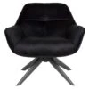 Giga Meubel Velvet Fauteuil Zwart - 78x75x78cm - Metaal - Shannon