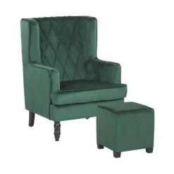 Beliani Fauteuil SANDSET - Groen Fluweel