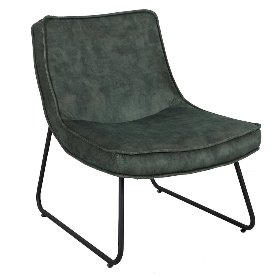 Fauteuil Lowen Velvet Groen - Stof - Groen 1 Fauteuil Lowen Velvet Groen - Stof - Groen