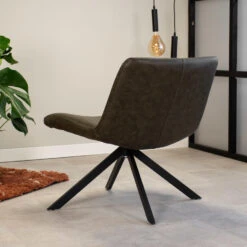 Draaibare Fauteuil Industrieel Leon Groen - Kunstleder - Groen 6 Draaibare Fauteuil Industrieel Leon Groen - Kunstleder - Groen -Leen Bakker Fauteuils 1000042007 0102