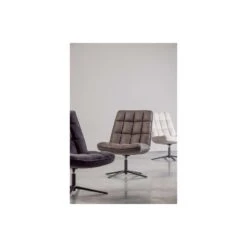 WOOOD Dirkje Draaifauteuil - Leerlook - Zwart - 101x70x85 -Leen Bakker Fauteuils 1000052486 0102