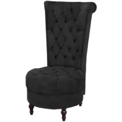 VidaXL Fauteuil Hoge Rugleuning Stof Zwart