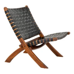 Giga Meubel Vouwstoel Leer Zwart - Vouwbaar - Stoel Perugia -Leen Bakker Fauteuils 1000069898 0103