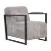Moderne Fauteuil Madeline Ribstof Lichtgrijs - Stof - Grijs
