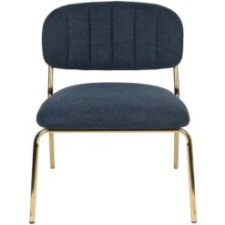 Puur Viken Fauteuil Donkerblauw/goud - Stof - Blauw -Leen Bakker Fauteuils 1000074919 0102