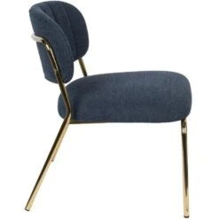 Puur Viken Fauteuil Donkerblauw/goud - Stof - Blauw -Leen Bakker Fauteuils 1000074919 0103