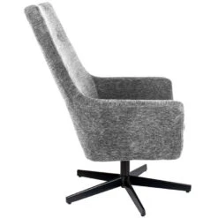 Puur Vogar Fauteuil Ribstof - Stof - Grijs -Leen Bakker Fauteuils 1000074924 0103