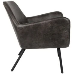 Puur Berg Fauteuil PU-leer - Lederlook - Grijs -Leen Bakker Fauteuils 1000074936 0103