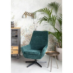 Puur Fauteuil Bruno Rib - Stof - Groen -Leen Bakker Fauteuils 1000074938 0102