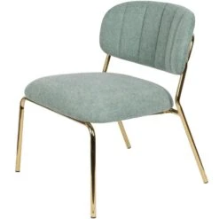 Puur Viken Fauteuil Lichtgroen/goud - Stof - Groen