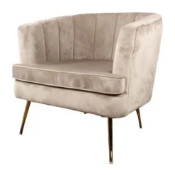 DS4U® Norah Fauteuil Velvet - Stof - Beige