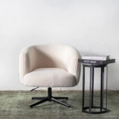 Giga Meubel Fauteuil Wit - Teddy - 78x78x71cm - Fauteuil Lisa -Leen Bakker Fauteuils 1000085104 0103