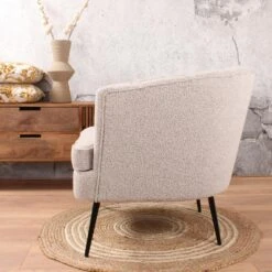 DS4U® Norah Fauteuil Bouclé - Stof - Taupe -Leen Bakker Fauteuils 1000092815 0103