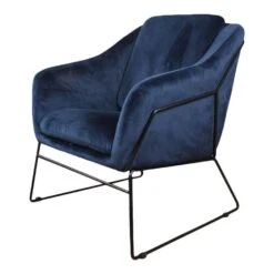 DS4U® Antonio Fauteuil Velvet - Stof - Blauw