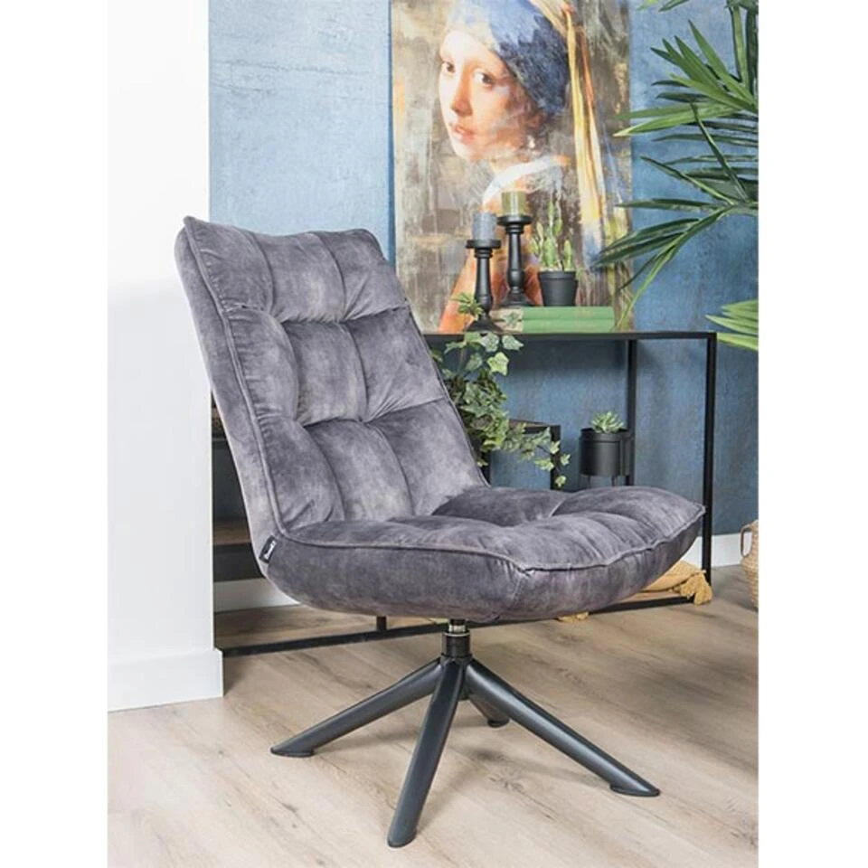 Decor 88 Adaline Velvet Fauteuil Donkergrijs - 70x65-105 Cm 2 Decor 88 Adaline Velvet Fauteuil Donkergrijs - 70x65-105 Cm - Afbeelding 2