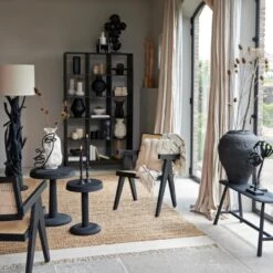 Morazan Stoel Zwart/naturel - Hout - Zwart -Leen Bakker Fauteuils 1000096989 0104