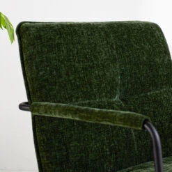 Fauteuil Hailey Donkergroen Chenille - Stof - Groen -Leen Bakker Fauteuils 1000097053 0103