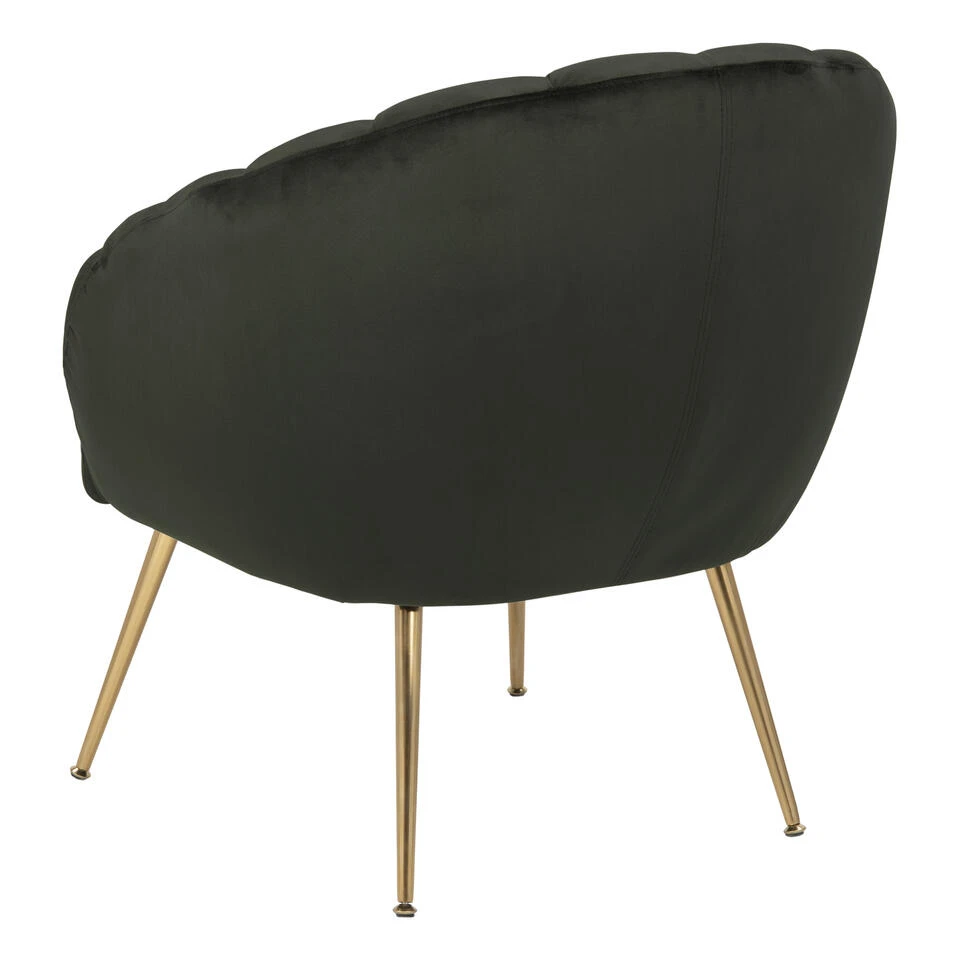 Sohome Fauteuil Garrick - Velvet - Dark Green/Gold 4 Sohome Fauteuil Garrick - Velvet - Dark Green/Gold - Afbeelding 4