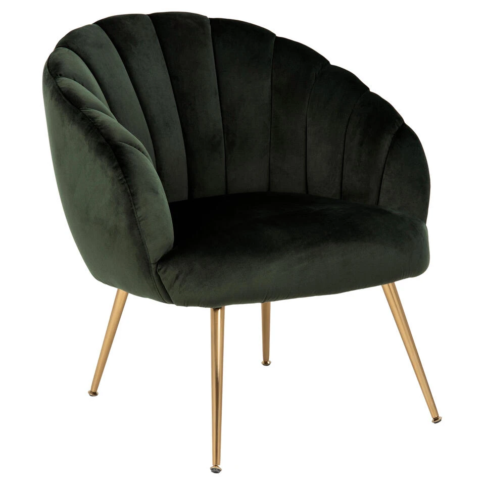 Sohome Fauteuil Garrick - Velvet - Dark Green/Gold 1 Sohome Fauteuil Garrick - Velvet - Dark Green/Gold