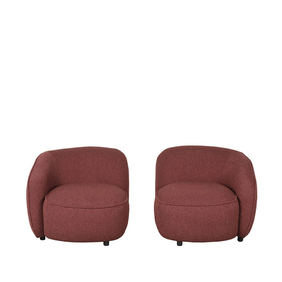 LABEL51 Fauteuil Livo Links - Winered - Boucle 4 LABEL51 Fauteuil Livo Links - Winered - Boucle - Afbeelding 4