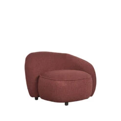 LABEL51 Fauteuil Livo Rechts - Winered - Boucle -Leen Bakker Fauteuils 1000097887 0102