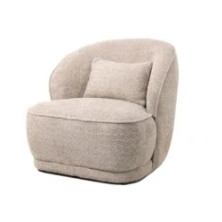 Fauteuil Bouclé - Taupe - Fauteuil Marianne