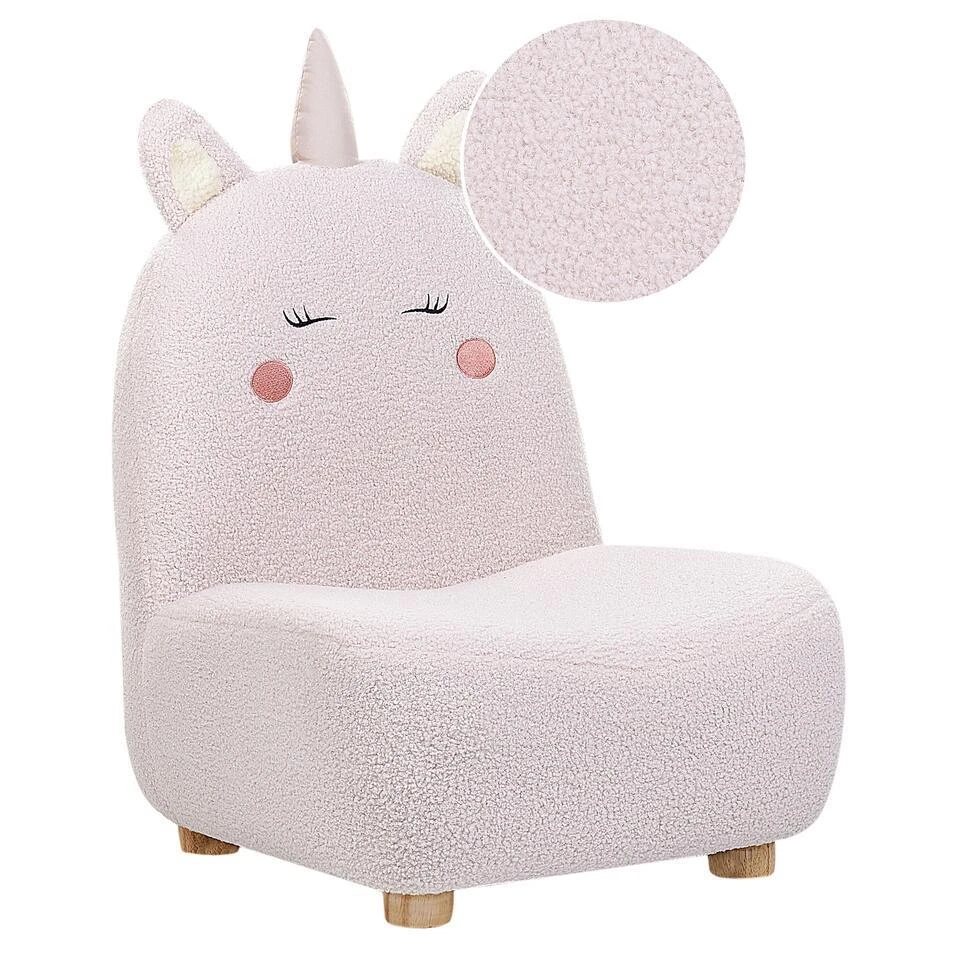 LULEA - Kinderstoel - Roze - Nepbont 1 LULEA - Kinderstoel - Roze - Nepbont