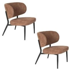 Housecraft Sanne Fauteuil Oranje Grijs - Set Van 2