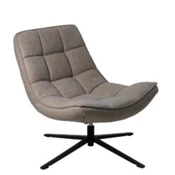 Draaifauteuil Stof/Textiel - Taupe - 86x74x84cm - Mattis