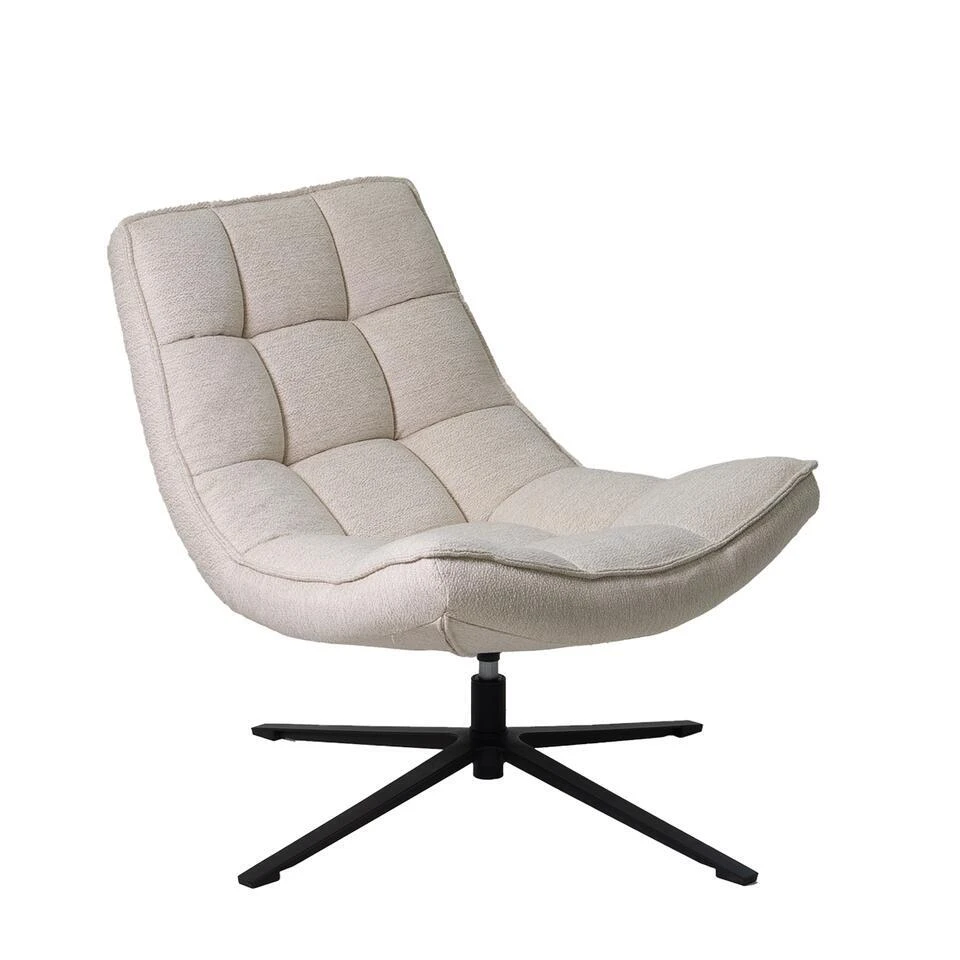 Draaifauteuil Stof/Textiel - Beige - 86x74x84cm - Mattis 1 Draaifauteuil Stof/Textiel - Beige - 86x74x84cm - Mattis