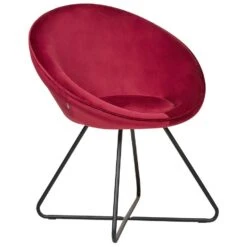 FLOBY II - Fauteuil - Rood - Fluweel